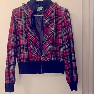 EUC- Plaid military style jacket
